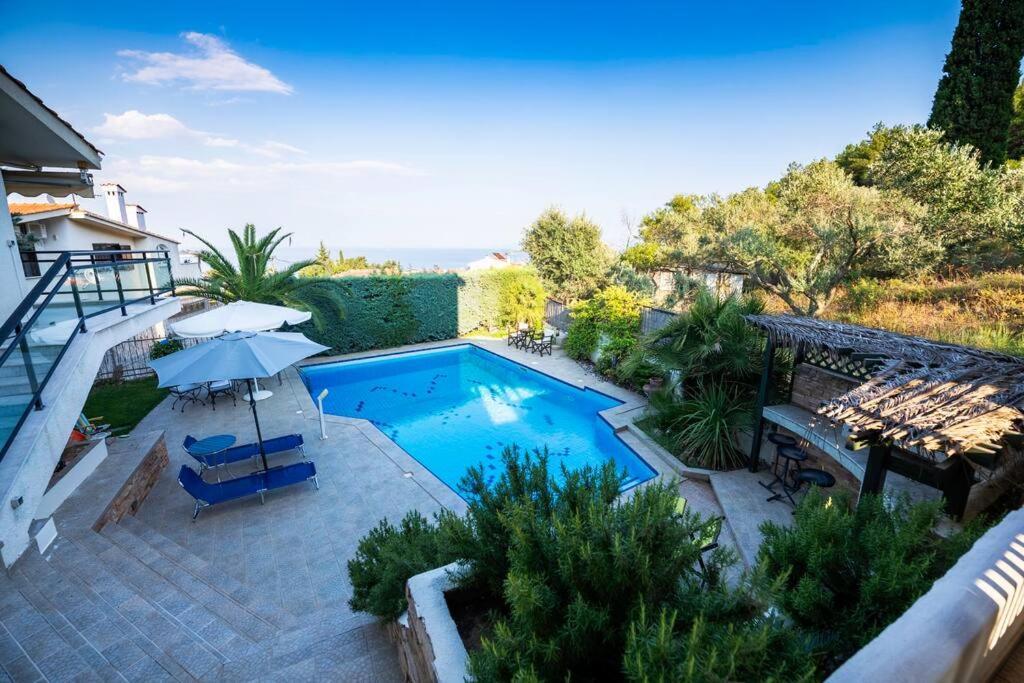 Pool Sea View Holiday Home Close To The Beach Kavala Extérieur photo