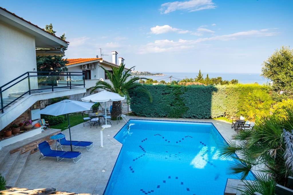 Pool Sea View Holiday Home Close To The Beach Kavala Extérieur photo
