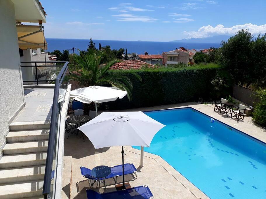 Pool Sea View Holiday Home Close To The Beach Kavala Extérieur photo
